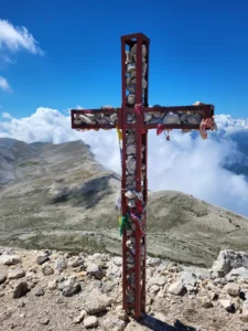 La vetta di Monte Amaro a 2793 metri di altitudine nel Parco Nazionale della Maiella